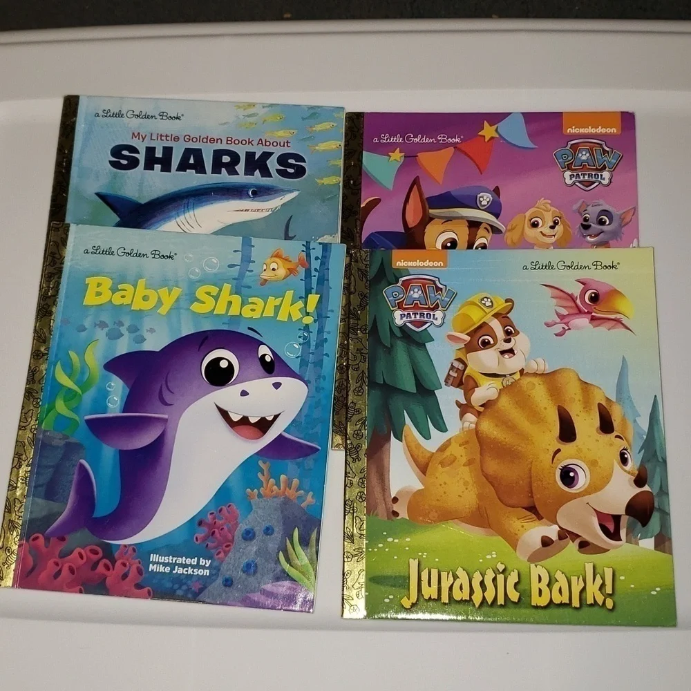 4 Little Golden Books Sharks, Baby Shark, Paw Patrol NEW!